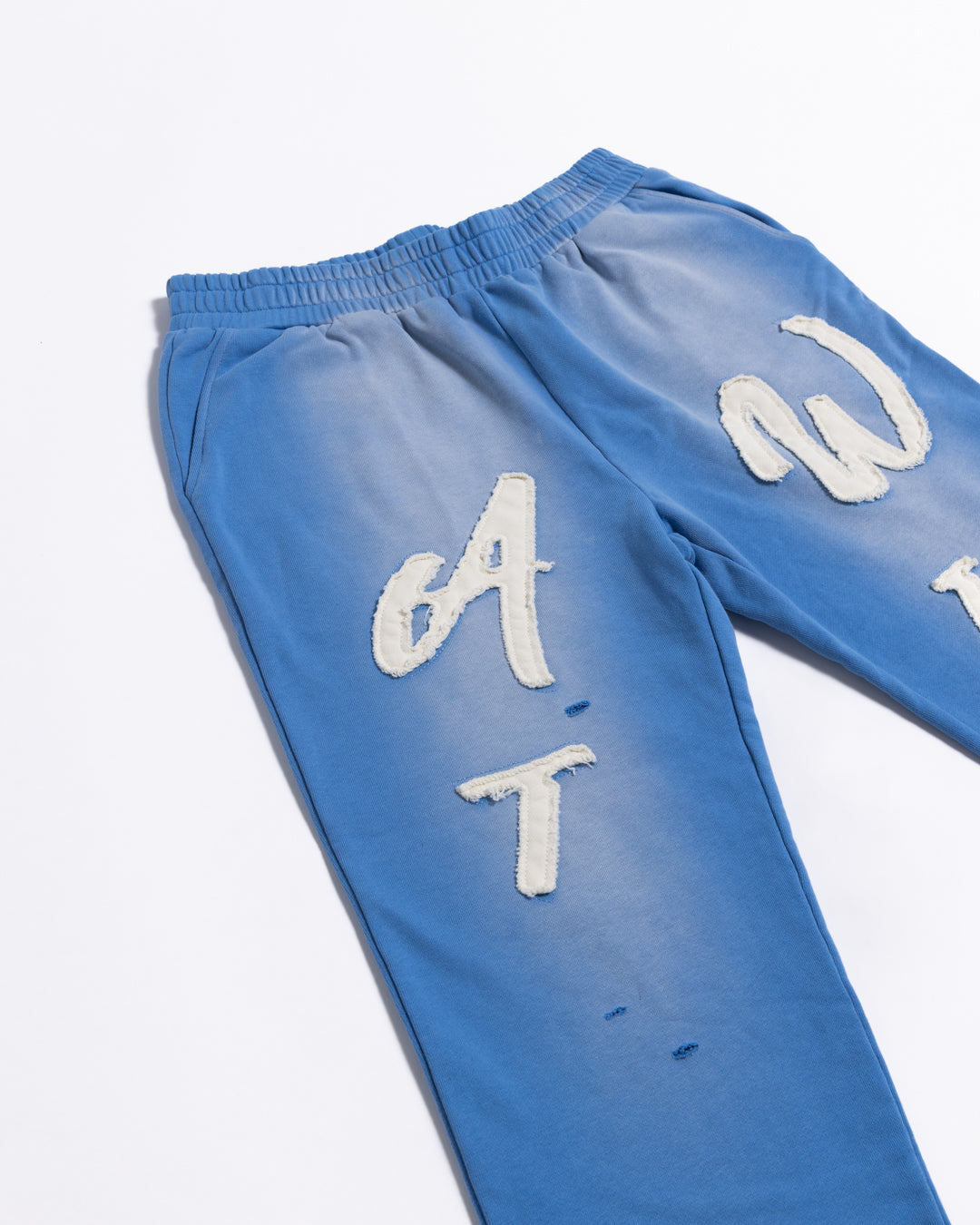 Logo Distressed Sweat Blue
